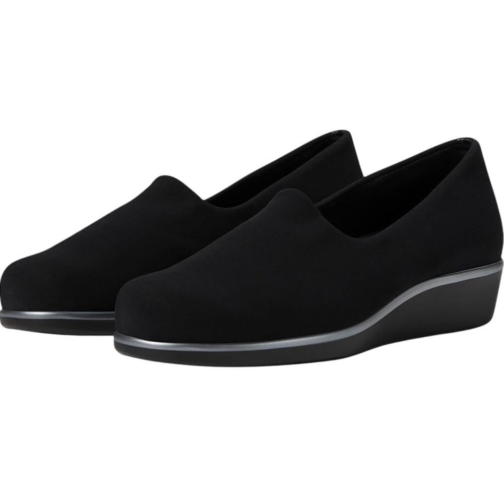 SAS Womens Bliss Slip-On Wedge Loafers Size 11.5 M Black Leather Lined NIB